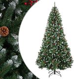 vidaXL Sapin de Noël artificiel 240 cm PVC Vert et Blanc
