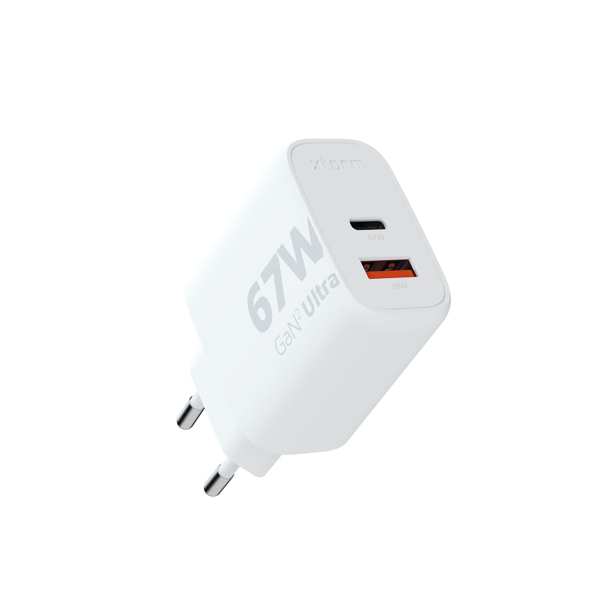 Xtorm 67W GaN² Ultra Adapter - USB-C & USB-A - White