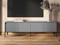 TRAINING Meuble TV-HiFi 4 portes 192 cm gris