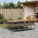 Prolenta Maison Exclusive Tuinset voor buiten, 9-delig, met kussens, grijs, van polyrotan