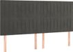 vidaXL Hoofdbord donkergrijs Fluweel 200x5x118/128 cm