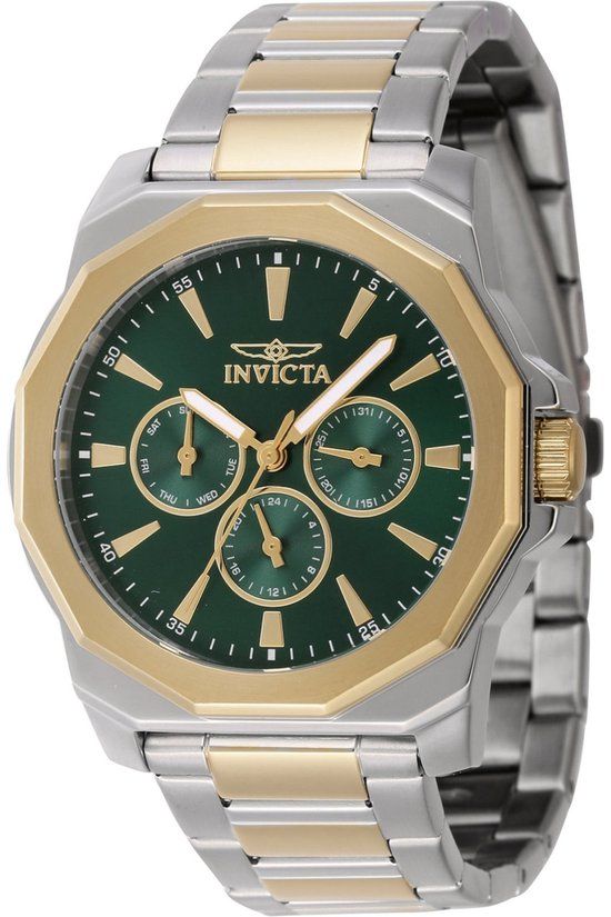 Invicta Speedway 46847 Heren Horloge - Waterdicht - Analoog - Quartz Uurwerk - Roestvrij Staal met groene Wijzerplaat - 42mm