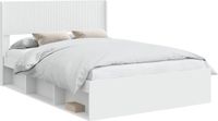 vidaXL Bedframe met opbergruimte en hoofdbord Wit 160 x 200 cm