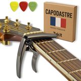 Capo TAKIT Capodaster voor akoestische en elektrische gitaar - levenslange garantie - professionele kwaliteit - brons