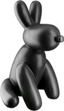 GILDE Decoratieve figuur ballon hond sculptuur - moderne sculptuur decoratie hondje zittend standbeeld mat zwart - hoogte 25 cm