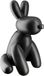 GILDE Decoratieve figuur ballon hond sculptuur - moderne sculptuur decoratie hondje zittend standbeeld mat zwart - hoogte 25 cm