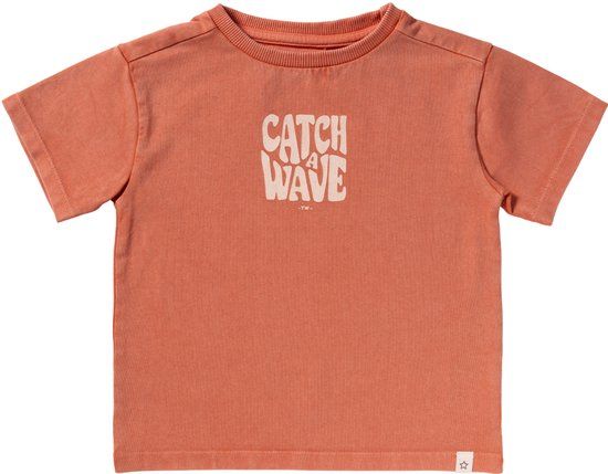 Your Wishes Garment Dye Wide Tee Polo's & T-shirts Jongens - Polo shirt - Oranje - Maat 104