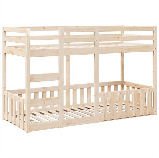 vidaXL Stapelbed massief grenenhout 75x190 cm