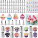 Set de pâtisserie pour débutants, 356 pièces, incluant spatule, poche à douille et douille, et un plateau tournant à trois pieds.