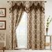 Elegant Comfort Jacquard Look Gordijnpaneelset met bevestigde waterval Valance, (set van 2), 54 x 84 inch, beige/bruin