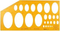 Aristo Ellipsjabloon - 295x150mm - 25 Ellipsen - Isometrisch - Oranje Transparant - AR-5017