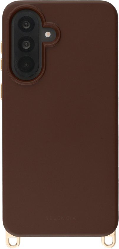 Selencia Rivièra MagSafe Backcover met afneembare haakjes voor de Samsung Galaxy A36 / A56 - Choco Brown