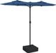 Syfax Parasol dubbel dak met LED 316x145 cm azuurblauw
