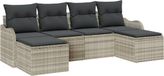 vidaXL Banc de jardin gris clair polyrattan 6 places
