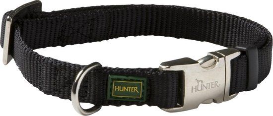 Hunter Vario Basic Alu-Strong Hondenhalsband - 45-65 cm - Nylon - Zwart