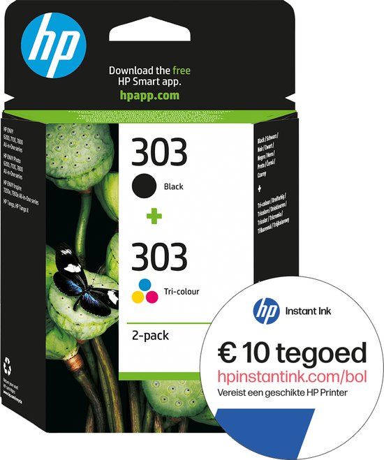HP 303 - Inktcartridge kleur & zwart + Instant Ink tegoed
