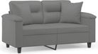 vidaXL Tweezitsbank met kussens 120 cm microvezelstof donkergrijs