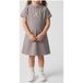 Calvin Klein Girls Metallic Print Ls Dress Mourning Dove Maat: 12