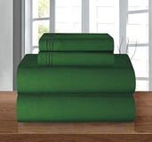 Elegant Comfort Luxe lakenset, 1500-draaddichtheid, hoogwaardige microvezel, 4-delige lakenset, kreukbestendig, elastisch hoeslaken, diepe zak tot 40,6 cm, queensize, groen (Hunter Green)
