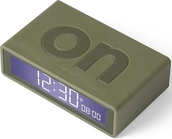 Lexon Flip Classic - Omkeerbare digitale wekker ON OF - khaki