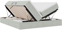 vidaXL Opbergbed met matras Lichtgrijs 200 x 200 cm Fluweel