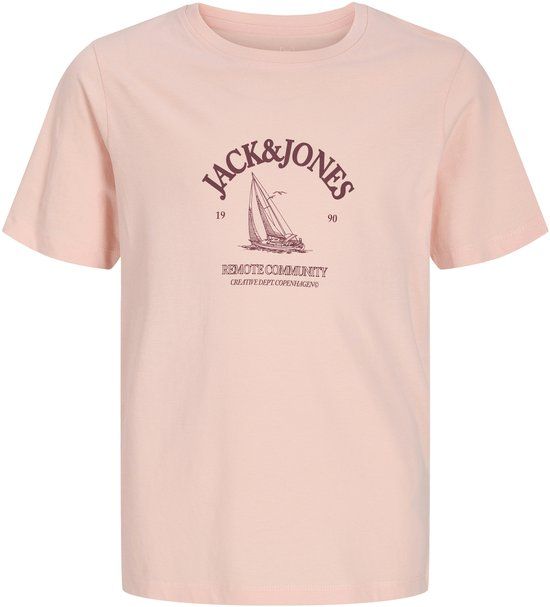JACK&JONES JORNANTUCKET TEE SS CN FST JNR Jongens T-shirt Katoen Ronde hals Korte mouw Maat 176 Peach Melba
