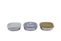 Béaba Snackbox Adventure - RVS Bewaarbakjes met Siliconen Deksel - 250 ml - 3 Stuks - Geel / Groen / Blauw