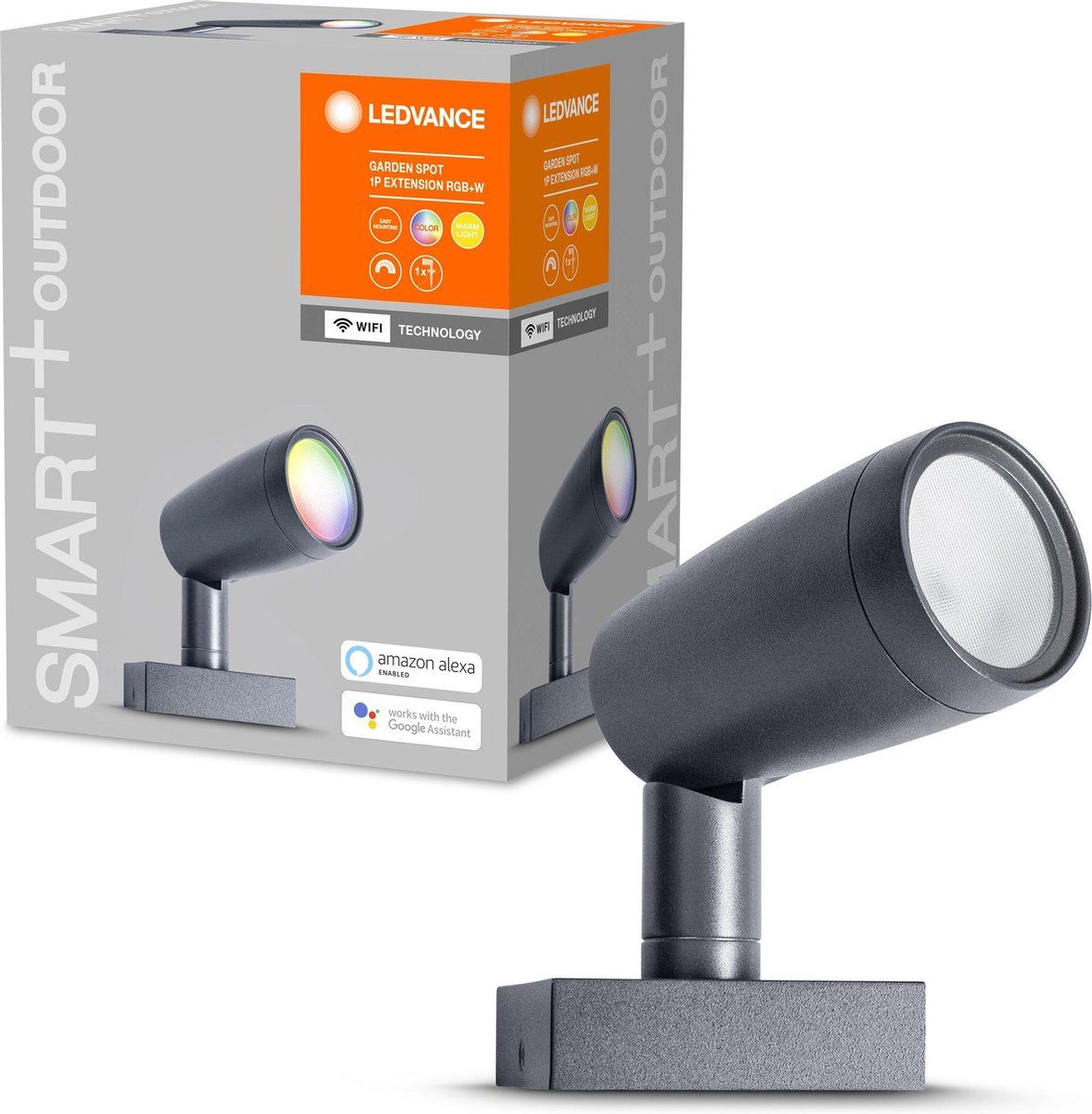 LEDVANCE Extensie Smart WIFI Gardenspot RGBW - Tuinspot - Donkergrijs
