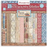 Stamperia Vintage Library Maxi Background Selection Papier 12x12 pouces
