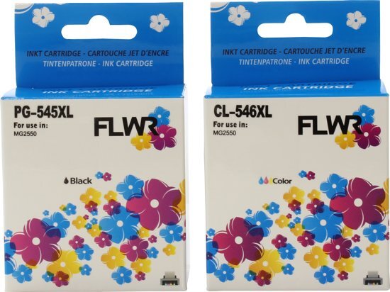 FLWR - Inktcartridge / PG-545XL / CL-546XL multipack / Zwart en Kleur - geschikt voor Canon