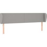 Tête de lit avec oreilles gris clair 163x23x78/88 cm tissu