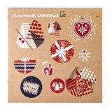 RIPPOTAI Set van 10 milieuvriendelijke kerstballen van honingraatkarton met moderne designs - romantisch design