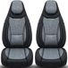 Bremer Sitzbezüge Chausson Premium Camper stoelhoezen voor C1 in Schwarz/Grau (2 losse stoelen)