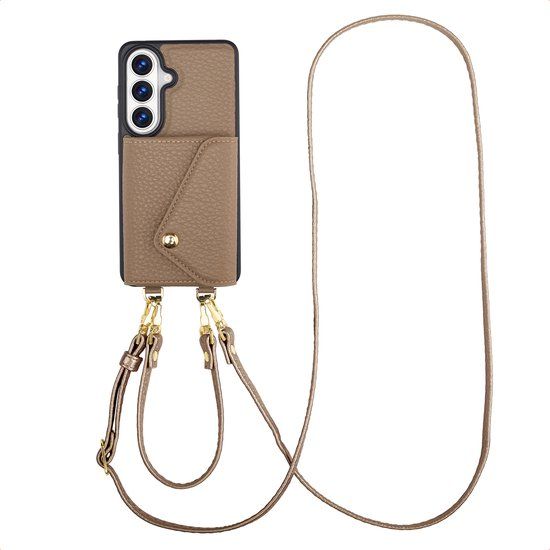 Selencia Sera Koordhoes met Pashouder Envelop voor Samsung Galaxy S26 - Taupe
