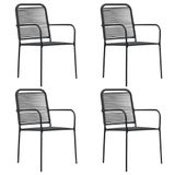 VidaXL Chaise de jardin coton, acier noir