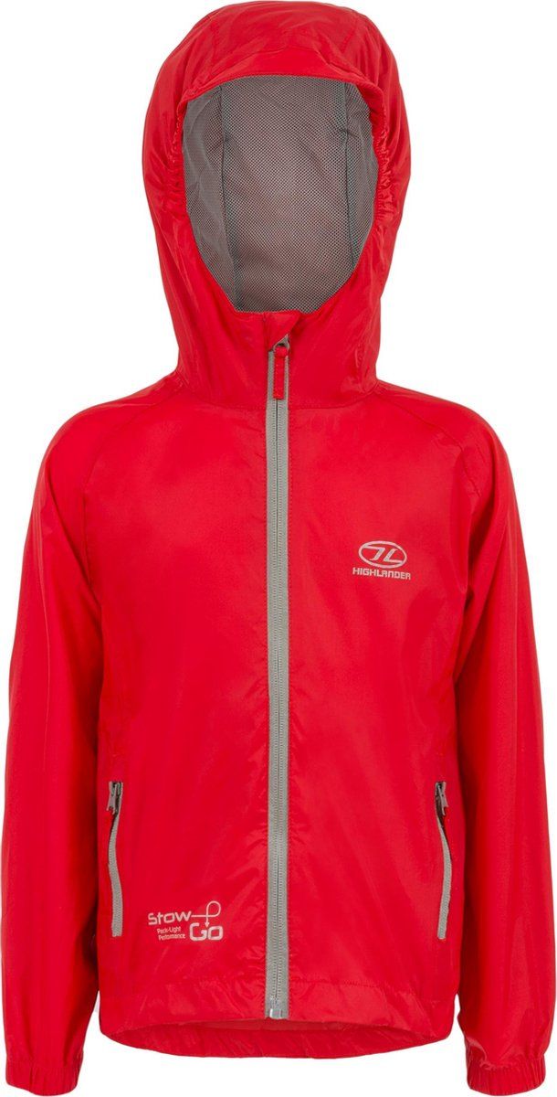 Highlander KinderRegenjas Stow & Go Maat 122/128 - Rood