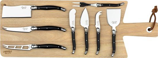 Laguiole Style de Vie Kaasmessenset Premium Line - 8-delig - Zwart