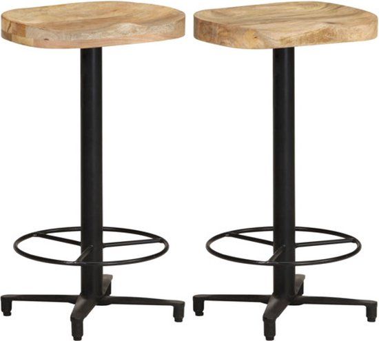 vidaXL Barkrukken - 2 stuks - 66 cm - Massief Mangohout