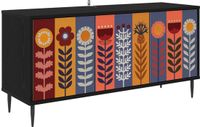 vidaXL Tv-meubel ESSEN 102 x 33 x 51 cm Zwart eiken Bewerkt hout