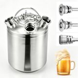Cuve de nettoyage en inox pour bière, 10 litres, avec 3 raccords : A, G, S