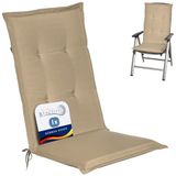 Beautissu Loft HL Coussins de jardin Dossier haut - 120 x 50 cm - Coussin Nature - Coussin d'assise Coussin de chaise de jardin résistant aux UV