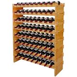 Relaxdays wijnrek, 72 flessen, bamboe, HxBxD: 107 x 85 x 25,5 cm, natuur