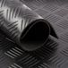 Tapis en caoutchouc motif damier | 10 x 1.8 mètre | 3mm | Noir