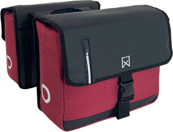 Willex Dubbele Fietstas 40L - Purple-Red - Canvas - Achter - Waterdicht