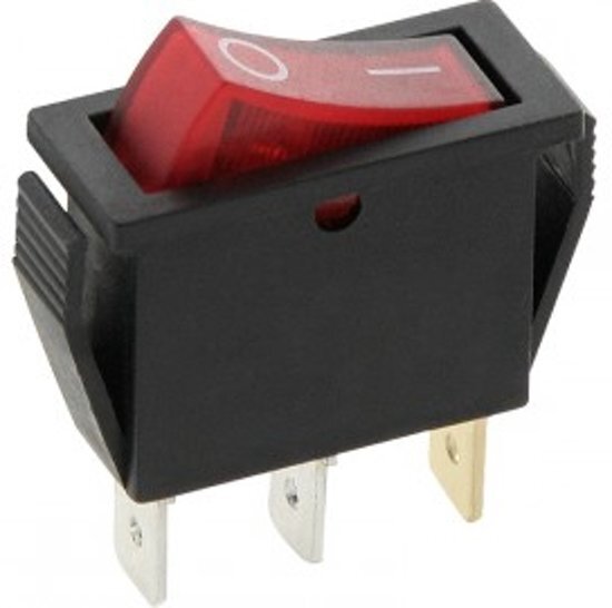 ABC-LED Schakelaar - rood - 12 volt - 20A - verlicht