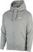 Nike NSW Club Hoodie FZ BB Heren Sportvest - Dk Grey Heather/Matte Silver/(White) - XXL