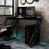 Maison Exclusive Bureau de jeu avec cadre ZZ noir et rouge 90x60x75 cm