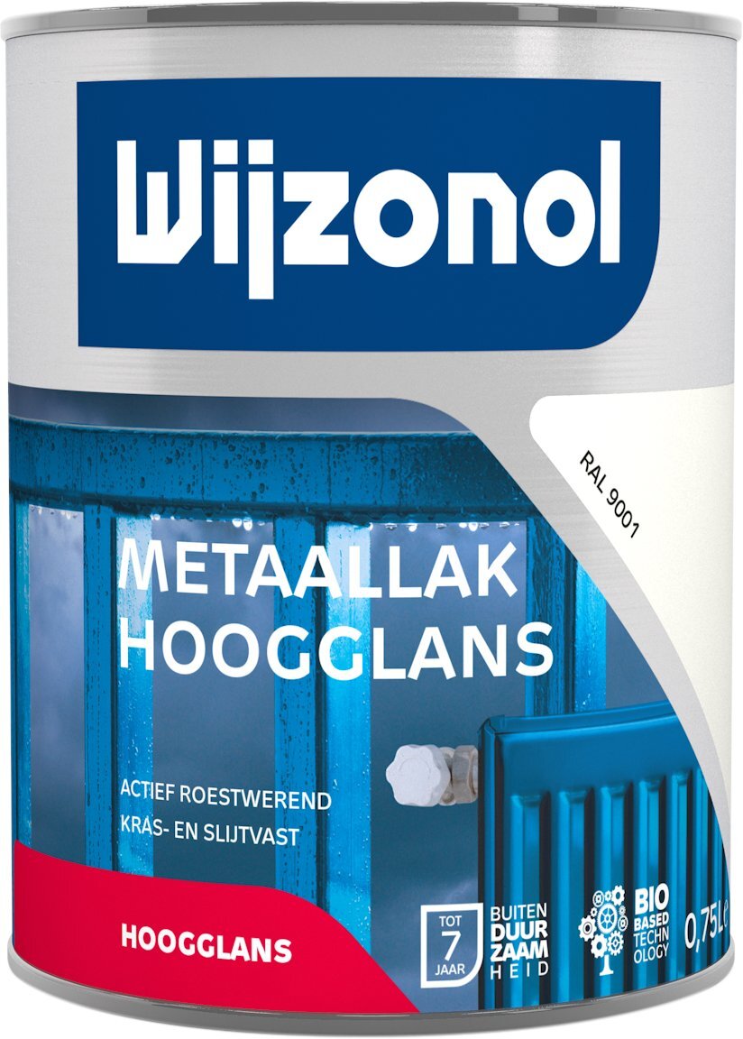 Wijzonol Metaallak Hoogglans - RAL 9001 - 0,75L