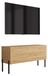 3xE living Meuble TV 100 cm, chêne artisanal, pieds droits noirs, 1 porte