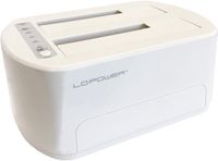 Lc-Power LC-DOCK-U3-VI Docking- en kopieerstation, 2x 2,5"/3,5" SATA, USB 3.0, Wit